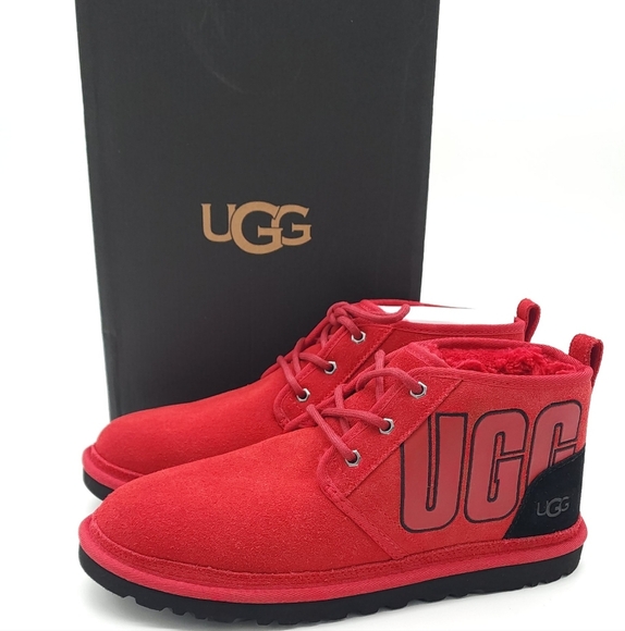 UGG Men's Neumel Graphic Outline Chukka Boot Samba Red-black Size 11